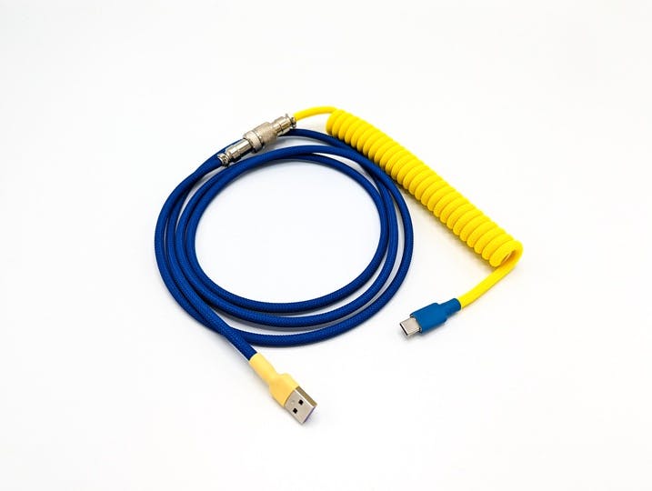 Blue/Yellow Coiled Cable